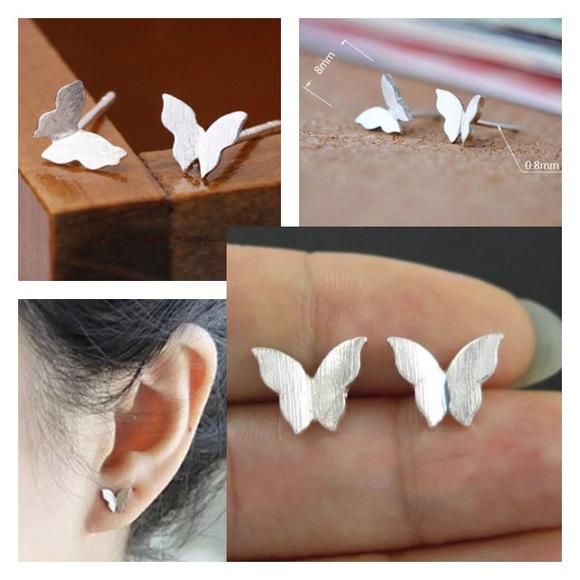 NEW!💙💎🦋BUTTERFLIES!🦋💎💙SILVER PLATED! LOVELY! - Picture 7 of 8